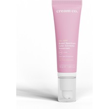 Cream Co. Leke Karşıtı Cilt Tonuna Uyum Sağlayan Işıltılı Bitişli Hafif 50+ Spf Güneş Koruyucu cc K