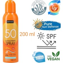 Sence Vegan Güneş Koruyucu Aile Bakım Seti Spf 50 Aerosol Sprey 200 ml + Spf 50 Roll-On 50 ml