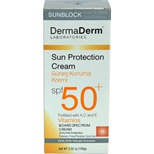 Dermaderm Güneş Koruma Kremi Spf 50 Faktör A, C ve E Vitaminli Parabensiz Uva/uvb Yüksek Koruma 100