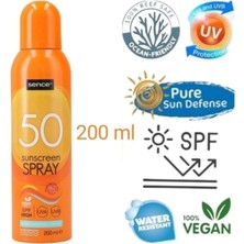 Sence Anında Güneş Kremi Yüksek Koruma ve Üstün Nemlendirme Özellikli Spf 50 Vücut Sprey 200 Ml.