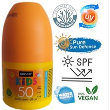 Sence Güneş Kremi Yüksek Korumalı Kids Bebekler ve Çocuklar Için Spf 50 Anında Vegan Roll-On 50 ml