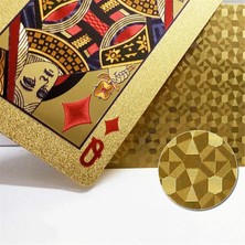 Chaoduo Shop Altın Tarzı 24K Altın Oyun Kartları Plastik Poker Oyunu Güverte Folyo Pokers Paketi Sihirli Kartlar Su Geçirmez Kart Hediye Koleksiyonu Kumar Masa Oyunu (Yurt Dışından)