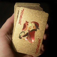 Chaoduo Shop Sarı Stil Su Geçirmez 24K Altın Oyun Kartları Poker Oyunu Lüks Güverte Altın Folyo Poker Seti Plastik Sihirli Kart Kumar Dayanıklı Kartlar Sihirli (Yurt Dışından)