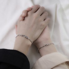 Aqqogib Çiftler Için Bilezikler Dostluk En Iyi Arkadaşı Anne Kızı Kardeş Erkek Arkadaşı ve Kız Arkadaşı 2 Onun ve Onun Aşk Ilişkisi Zincir Bilezik Hediye Takı (Yurt Dışından)