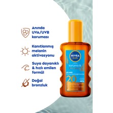 Nivea Sun SPF20 Koruma & Bronzluk Güneş Yağı 200 ml Sprey,güneş Koruyucu ve Doğal Bronzlaştırıcı