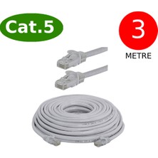 Tek-İş Cat5 Network Internet Ethernet Bilgisayar Kablosu RJ45 - RJ45 3 Metre Patch Kablo