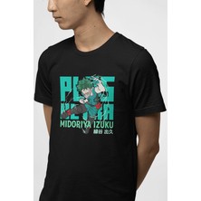 Populus My Hero Izuku Plus Ultra Siyah Tişört