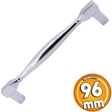 Badem10 Kare Kulp Mobilya Mutfak Dolabı Çekmece Dolap Kulpları Kapak Kulpu Kulbu Krom Renk 96 mm Metal