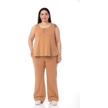 Disentis Modest Büyük Beden Penye Vizon Eşofman Takımı