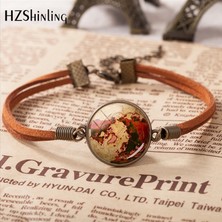 Qiuhong Shop No.4 Boyutu 2020 Sıcak Satış Dünya Anne Vintage Deri Bilezik Planet Earth Dünya Küre Haritası Bilezikler Sanat Aksesuarları (Yurt Dışından)
