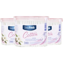 Deep Fresh Pamuklu Kulak Temizleme Çubuğu 300'LÜ Paket 3 Adet