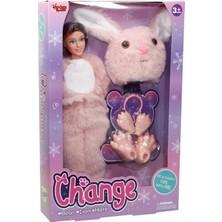 Vardem Change Oyuncak Pembe Tavşan Aksesuarlı 30 cm Bebek 66838