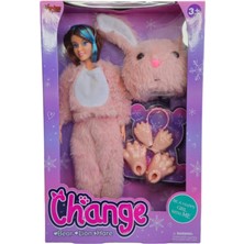 Vardem Change Oyuncak Pembe Tavşan Aksesuarlı 30 cm Bebek 66838