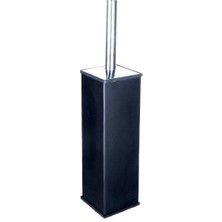 MKS Akıllı Kapak Kare Lux 304 Paslanmaz Çelik Klozet Tuvalet Fırçası Siyah