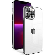 BLS Store iPhone 13 Pro - Uyumlu Kamera Korumalı Renkli Çerçeveli Bls Store Garaj Kapak-Siyah