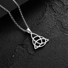 İpek Silver 925 Ayar Gümüş Triquetra Geometrik Desenli Erkek Kolye