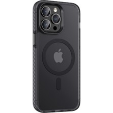 Cepdesin iPhone 14 Pro Max - Uyumlu Mat Arka Yüzey Wireless Şarj Özellikli Cepdesin Locik Kapak-Siyah