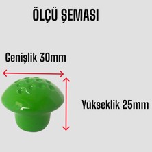 Glaswen Yeşil Noktalı Mantar Düğme Kulp Çocuk Bebek Mobilya Çekmece Dolap Kapak Kulbu Metal Kulp Aksesuarları Vidalı