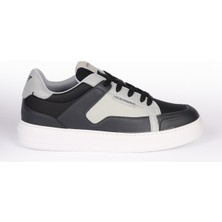 Emporio Armani Erkek File Detaylı Logolu Yüksek Tabanlı Günlük Gri-Beyaz Sneaker X4X568 XN162-S787