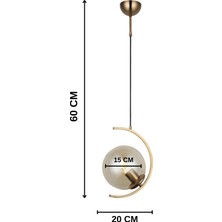 Avislight Aydinlatma Ay Sarkıt Tekli Gold Avize - Yatak Odası - Salon - Mutfak - Hol