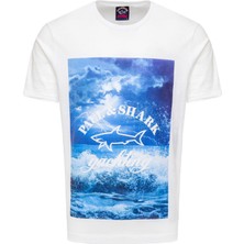 Paul & Shark  Erkek Marka Logo Detaylı Regular Fit Kısa Kollu Beyaz T-Shirt E20P1092-010