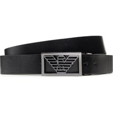 Emporio Armani Erkek  Deri Marka Logolu Siyah Kemer Y4S507 Y134J-88244