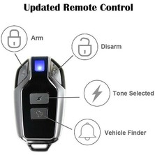 Pengfushop5 113DB Süper Yüksek Sesli Kablosuz Motosiklet Bisiklet Alarmı Güvenlik Uzaktan Kumandalı Hırsızlık Alarmı Suya Dayanıklı Siyah (Yurt Dışından)