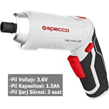 Specco 33 Parça Akülü Vidalama Şarjlı Tornavida Seti XSP3.6V-3011