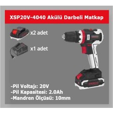 Specco Profesyonel 20V Akülü Darbeli Delme Vidalama 2A Çift Akü Çantalı XSP20V-4040