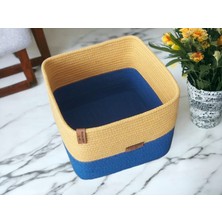 Home Decors By Özlem Taraftar Kare Sepet Düzenleyici Saklama Kutusu Organizer Taraftar El Emeği Salon MUTFAK-24X18CM
