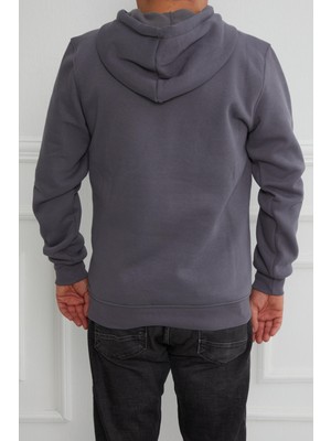 JSCO Hscstore Erkek Kanguru Cepli Kapüşonlu Antrasit Sweatshirt - 2901