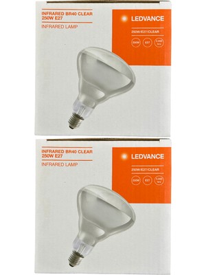 Osram Ledvance 250W Şeffaf Infrared Isıtıcılı E27 Duylu Halojen Ampul (2 Adet)