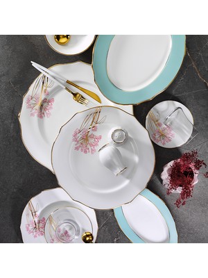 Evaliza Buket Yeşil 6 Kişilik 42 Parça Kahvaltı Takımı