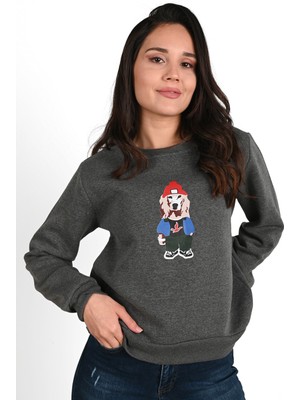 Koza Kadın Baskılı Sweatshirt 1636-24