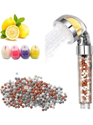 Mingjin Shop2 Limon Filtre Stili Banyo Duş Başlığı Limon Vitamower Yüksek Basınç Tasarruflu Su Mineral Boncuklu Duşlar El Aroma Spa Duş Başlığı (Yurt Dışından)