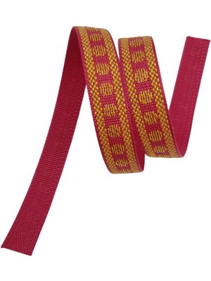 Angel Çanta Aksesuar 3 cm Polyester Kolon Fuşya Gold Simli 1 Metre