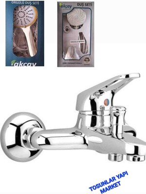Akçay Banyo Mix Batarya + Akçay Ayarlı Duş Seti