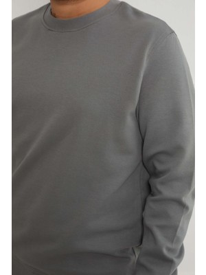 JSCO Hscstore Erkek Basic Açık Haki Sweatshirt - 2903