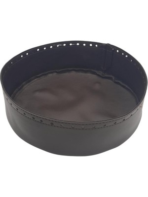 Angel Çanta Aksesuar Suni Deri 22 cm Yuvarlak Yüksek Çanta Tabanı Koyu Kahverengi Gümüş Metalli