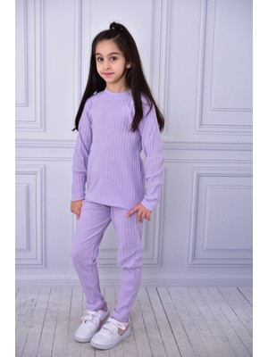 Buufuu Mevsimlik Pamuk Uzun Kol Zincir Örgülü Kız Çocuk Alt Üst Takım