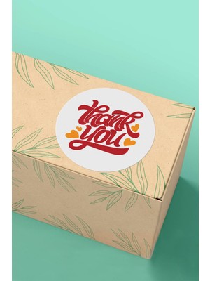 Xox Shops Thank You Sticker Teşekkürler Paketleme ve Ürün Etiketi Kırmızı Bordo - 3X3CM 90 Adet - ST2022