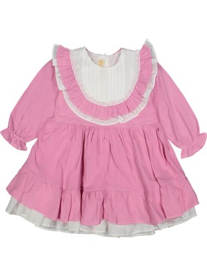 Mama And Miel Kız Çocuk Güpürlü Fırfırlı Vintage Elbise
