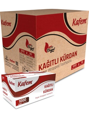 Kafem Kağıtlı Kürdan 1000 Li x 50 Paket - Kafem  (Koli)