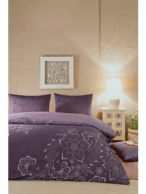 Lilabio Özdilek Vintage Lily Çift Kişilik Soft Life Saten Nevresim Takımı
