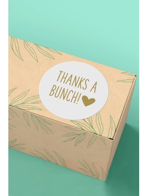 Xox Shops Thank You Sticker Teşekkürler ve Paketleme Etiketi Gold Renk Thanks A Bunch - 3X3CM 90 Adet - ST2012