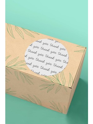 Xox Shops Thank You Sticker Teşekkürler Paketleme ve Ürün Etiketi Siyah Yazılı - 3X3CM 90 Adet - ST2013