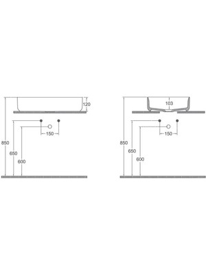 Isvea Infinity Tezgah Üzeri Lavabo 55 cm Fil Dişi