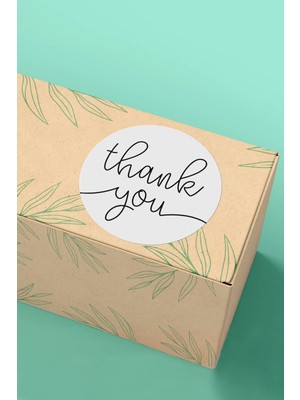 Xox Shops Thank You Sticker Teşekkürler Ürün ve Paketleme Etiketi Beyaz Siyah Yazılı - 3X3CM 90 Adet - ST2015