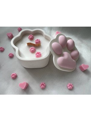 Love Candle Dekor Pati Kutusu Mum, Kedi Pati Kutusu Mum, Köpek Pati Kutusu Mum, Paw Box Candle, Hayvan Temalı Mum