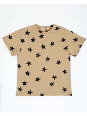 Luess Erkek Çocuk Yıldız Baskılı Oversıze T-Shirt